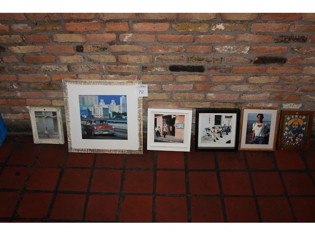 Zes diverse prenten in lijst. - afbeelding 1 van  2