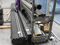 Zes stalen kokers 50 x 100 x 6000mm. dikte 2 mm. - afbeelding 1 van  2