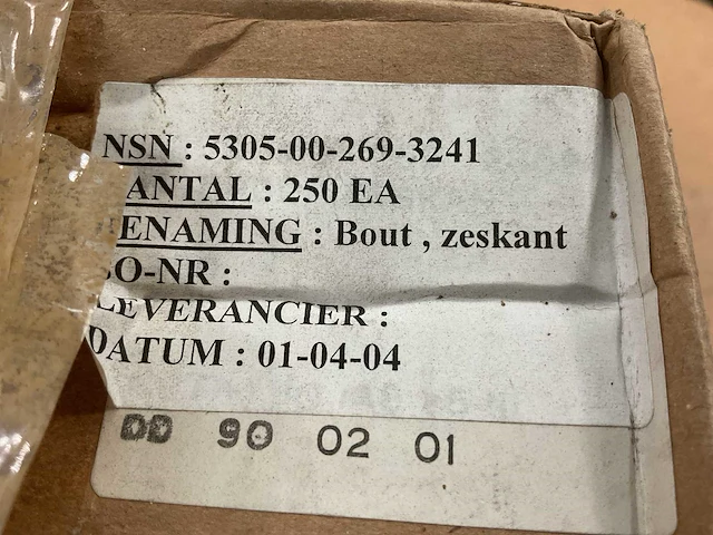 Zeskant bout (2250x) - afbeelding 4 van  4