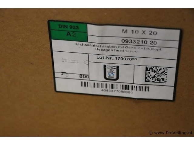Zeskantbouten m10x20 - 8 doosjes á 100 stuks - afbeelding 4 van  4