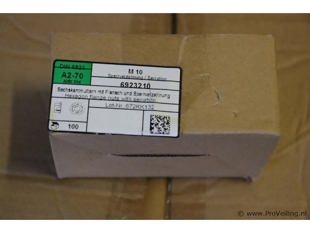 Zeskantige flensmoeren met kartels m10 - afbeelding 2 van  3