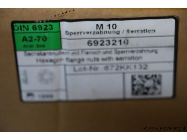 Zeskantige flensmoeren met kartels m10 - afbeelding 3 van  3