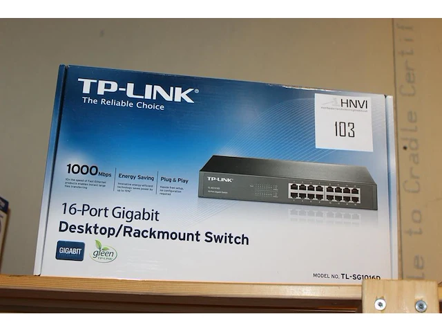 Zestienpoorts desktopswitch tplink tl-sg1016d. - afbeelding 1 van  2