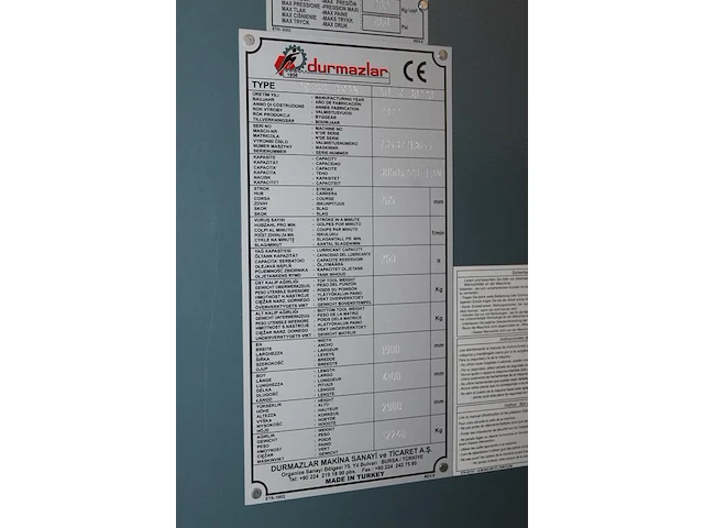 Zetbank durma ad-r 30220 met bedieningspaneel da 66t en diverse zetstukken. werkbreedte 3050 mm. perscapaci... - afbeelding 13 van  20
