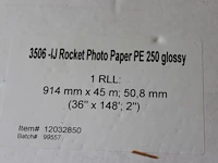 Zeven (deels aangebroken) rollen fotopapier rocket pe250 satin in diverse maten en uitvoeringen. - afbeelding 4 van  4