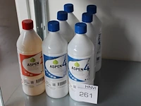 Zeven flessen aspen petrol 6x aspen4 1x aspen2 - afbeelding 1 van  2