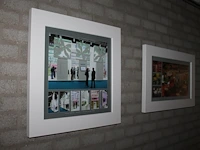 Zeven lijsten met beursprints en reclameopdruk. afmetingen twee maal 72 x 72 cm en drie maal 65 x 85 cm en ... - afbeelding 3 van  5