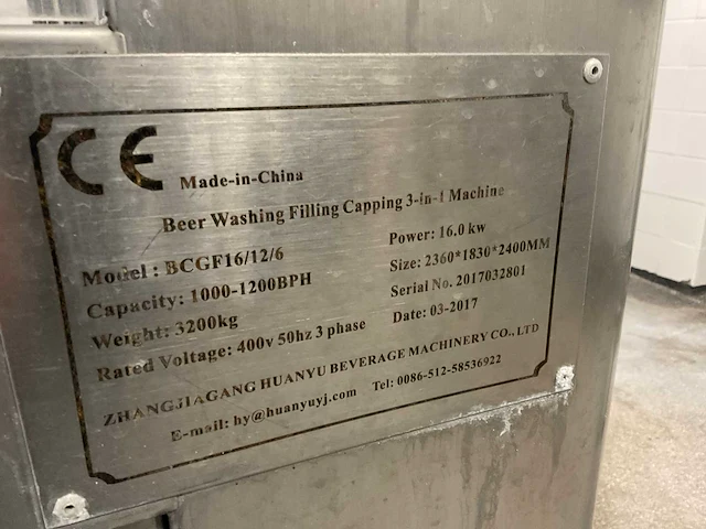 Zhangjiagang huanyu bcgf 16-12-6 rvs flessen afvulmachine (c) - afbeelding 8 van  16