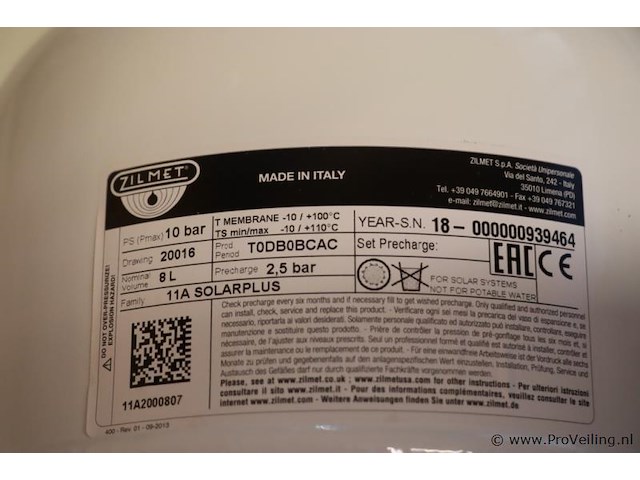 Zilmet expansievat, 8ltr - afbeelding 2 van  4