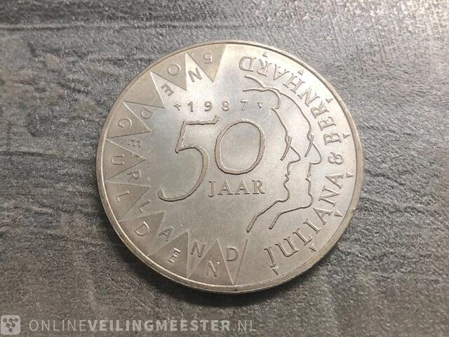 Zilver - zilveren juliana-bernhard fdc 1987 - afbeelding 1 van  2