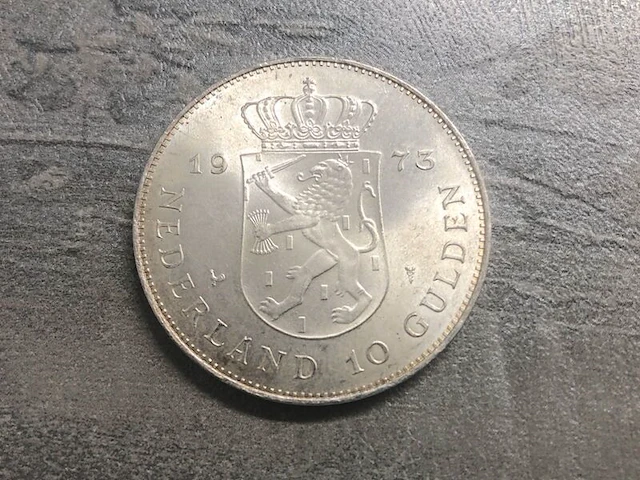 Zilver - zilveren koninkrijksmunt 1973 - afbeelding 1 van  4