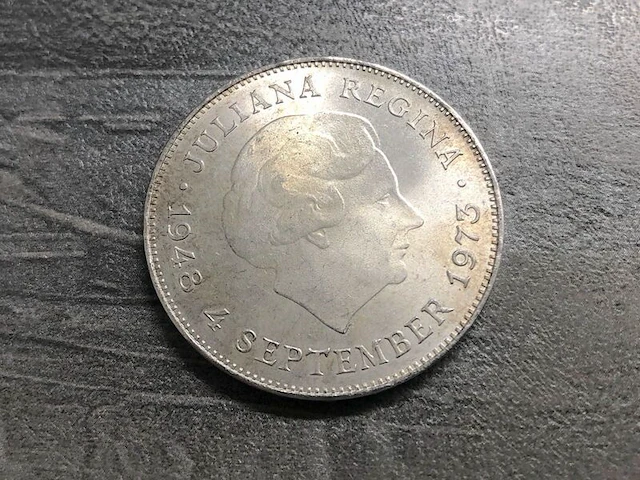 Zilver - zilveren koninkrijksmunt 1973 - afbeelding 2 van  4