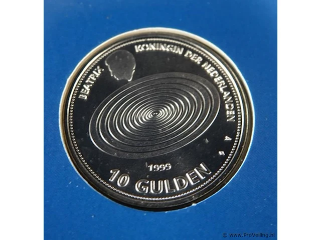 Zilveren 10 gulden millennium munt mint in cassette - afbeelding 3 van  5