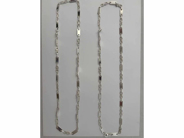 Zilveren collier (2x) - afbeelding 2 van  3