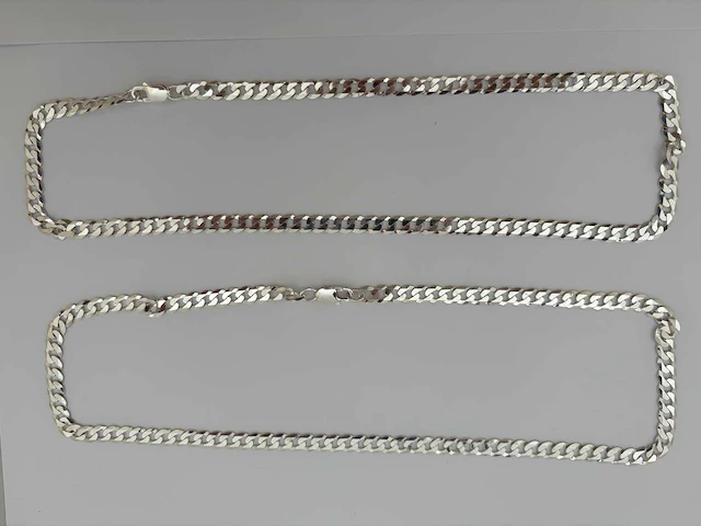 Zilveren collier (2x) - afbeelding 2 van  3