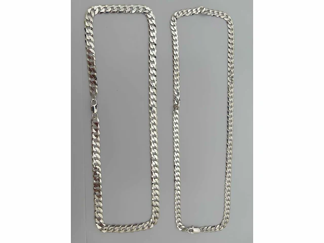 Zilveren collier (2x) - afbeelding 2 van  3