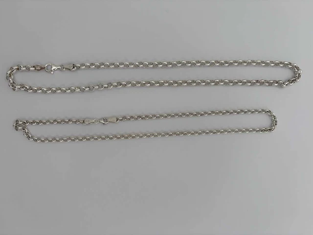 Zilveren collier (2x) - afbeelding 2 van  3