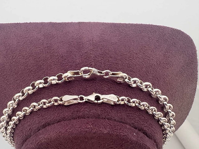 Zilveren collier (2x) - afbeelding 3 van  3