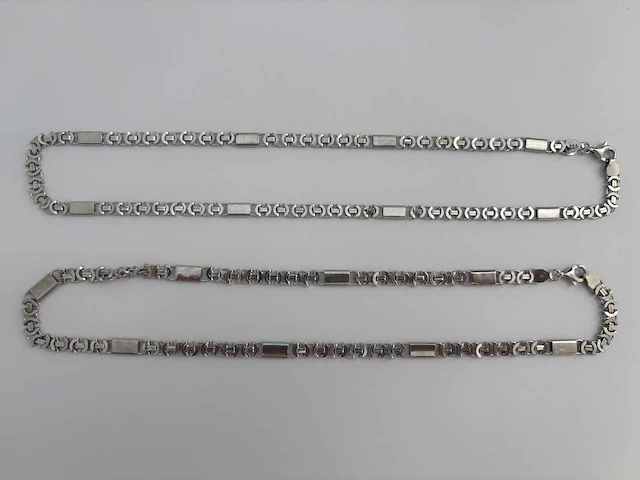 Zilveren collier (2x) - afbeelding 2 van  4