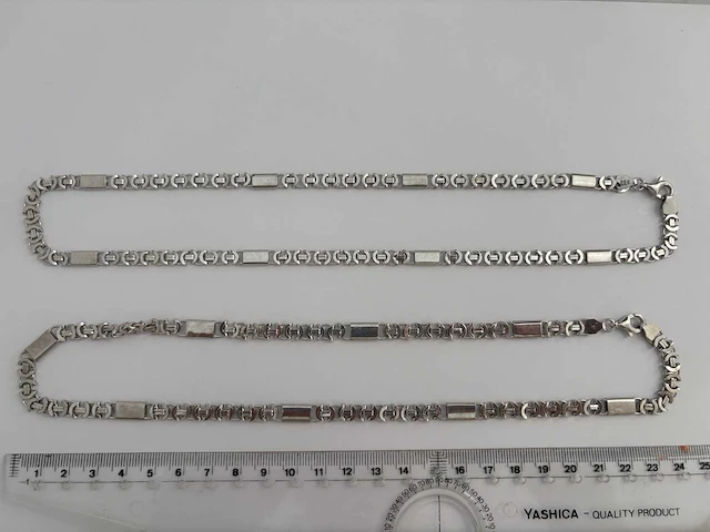 Zilveren collier (2x) - afbeelding 3 van  4