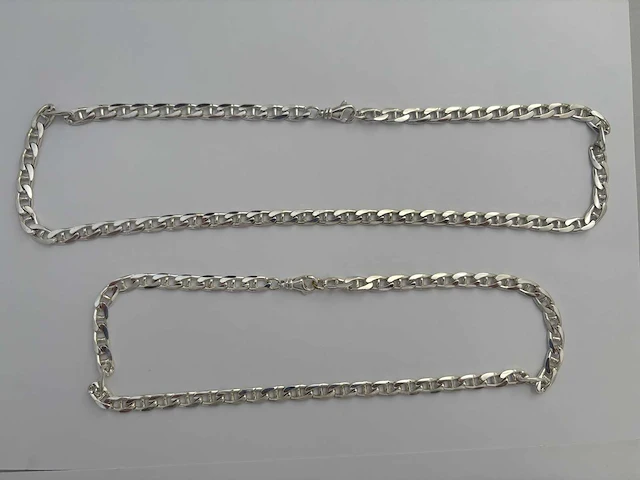 Zilveren collier (2x) - afbeelding 2 van  3