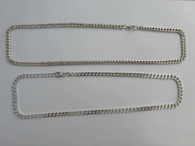 Zilveren collier (2x) - afbeelding 2 van  6