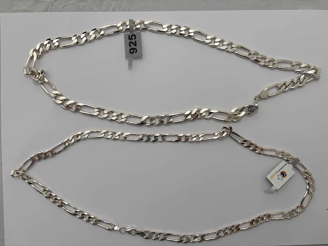 Zilveren collier (2x) - afbeelding 1 van  5
