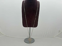 Zilveren collier met hanger - afbeelding 1 van  4