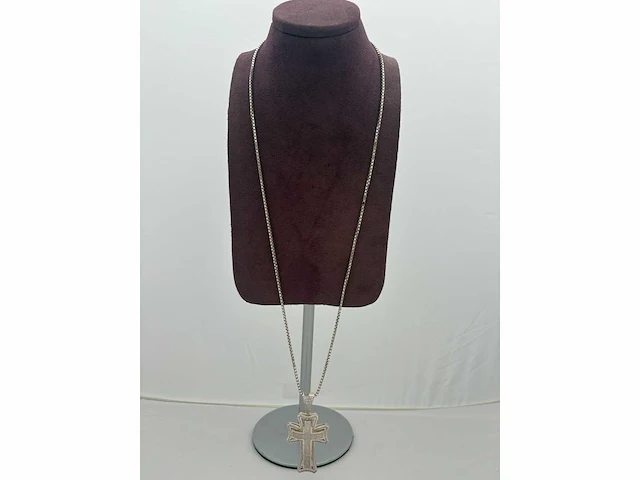 Zilveren collier met hanger - afbeelding 2 van  4