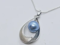 Zilveren collier met japanse akoya parel - afbeelding 3 van  6