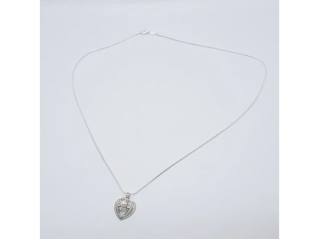 Zilveren collier met zoetwaterparel - afbeelding 2 van  7