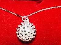 Zilveren dames pendant met ketting - handgemaakt door juwelier 925 zilver nieuw - afbeelding 1 van  4