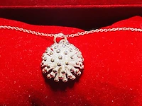 Zilveren dames pendant met ketting - handgemaakt door juwelier 925 zilver nieuw - afbeelding 3 van  4