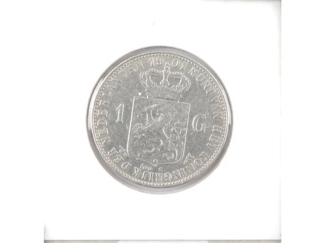 Zilveren gulden koningin wilhelmina , 1901 - afbeelding 2 van  2