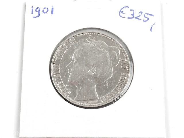 Zilveren gulden koningin wilhelmina 1901 - afbeelding 1 van  2