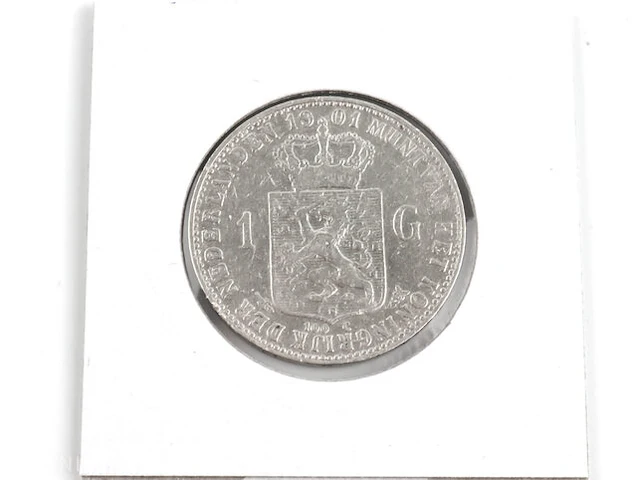 Zilveren gulden koningin wilhelmina 1901 - afbeelding 2 van  2