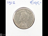 Zilveren gulden koningin wilhelmina 1912 - afbeelding 1 van  2