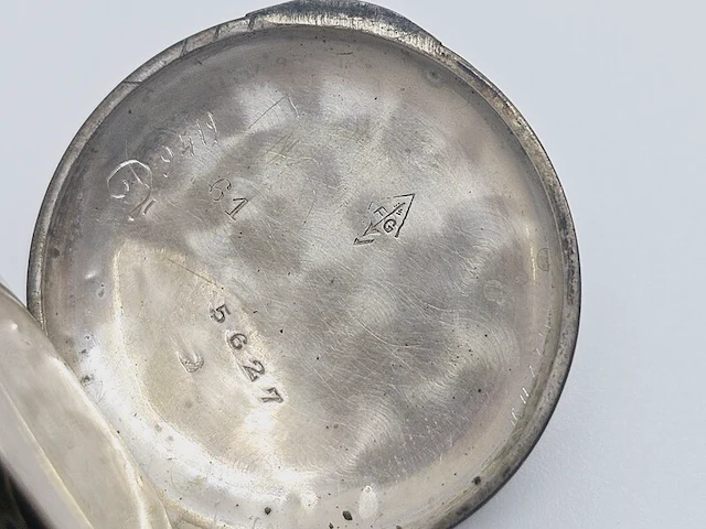 Zilveren mechanisch zakhorloge - afbeelding 4 van  6