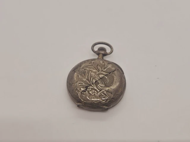 Zilveren mechanisch zakhorloge - afbeelding 6 van  6