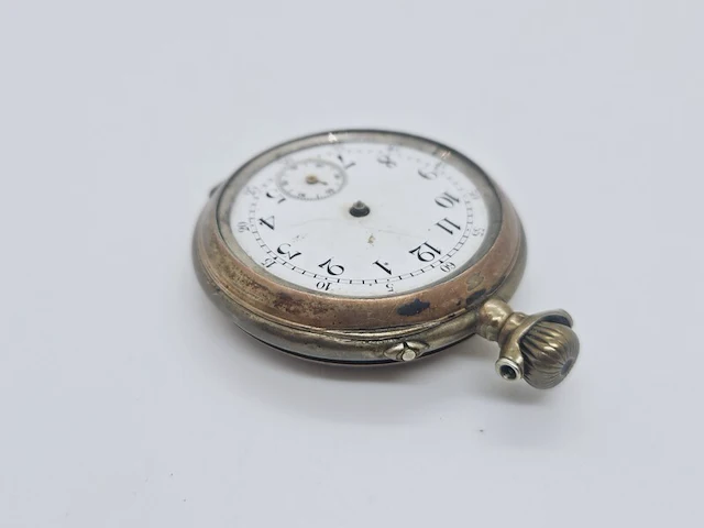 Zilveren mechanisch zakhorloge - afbeelding 2 van  7