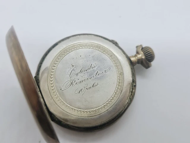 Zilveren mechanisch zakhorloge - afbeelding 4 van  7