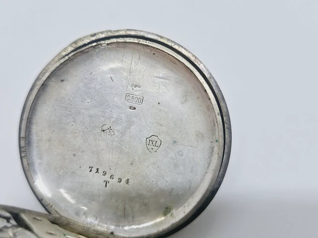 Zilveren mechanisch zakhorloge - afbeelding 6 van  7