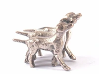 Zilveren miniatuur 3 honden - afbeelding 1 van  3