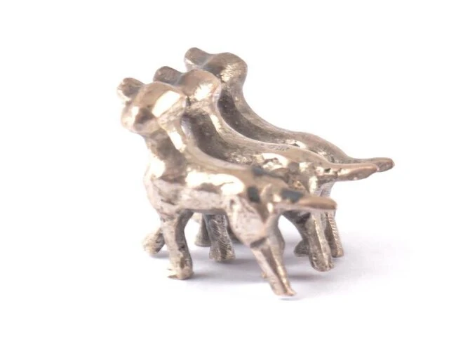 Zilveren miniatuur 3 honden - afbeelding 3 van  3