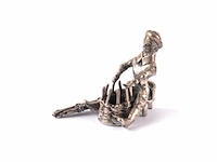 Zilveren miniatuur rietvlechter - afbeelding 3 van  4