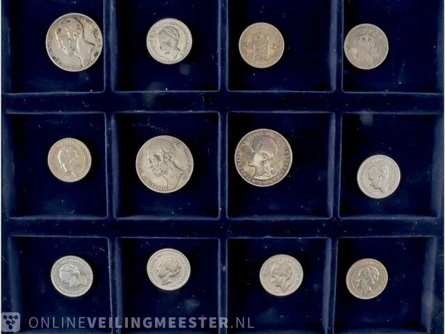 Zilveren muntencoll. kon willem en kon wilhelmina - afbeelding 2 van  9