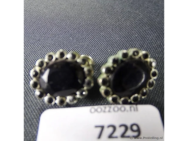 Zilveren?. oorsieraden met steen - afbeelding 1 van  3