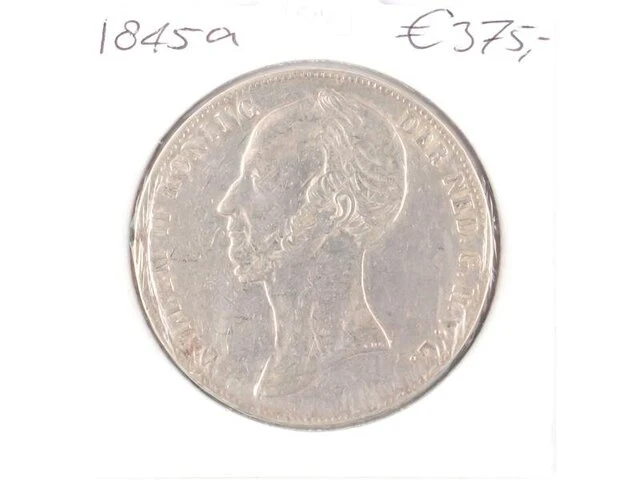 Zilveren rijksdaalder koning willem 1845 - afbeelding 1 van  2