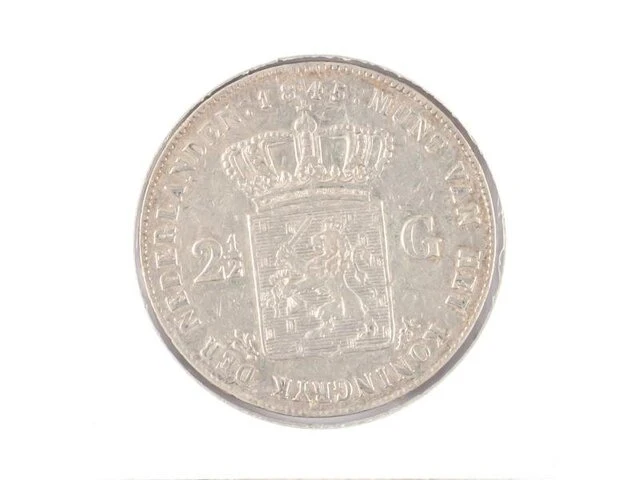 Zilveren rijksdaalder koning willem 1845 - afbeelding 2 van  2