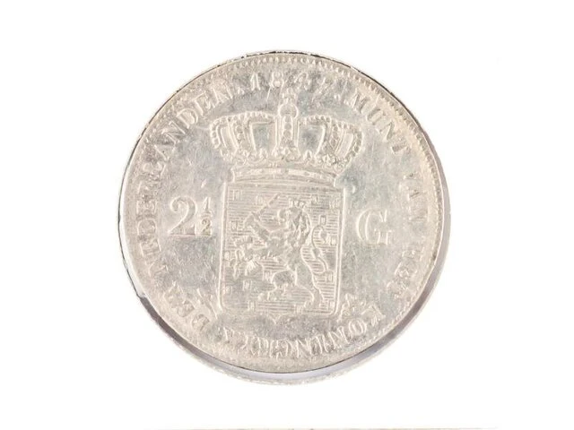 Zilveren rijksdaalder koning willem 1847 - afbeelding 2 van  2
